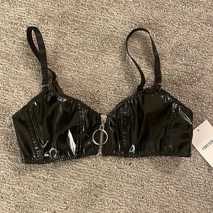 Forever 21 Faux Patent Leather Bralette
